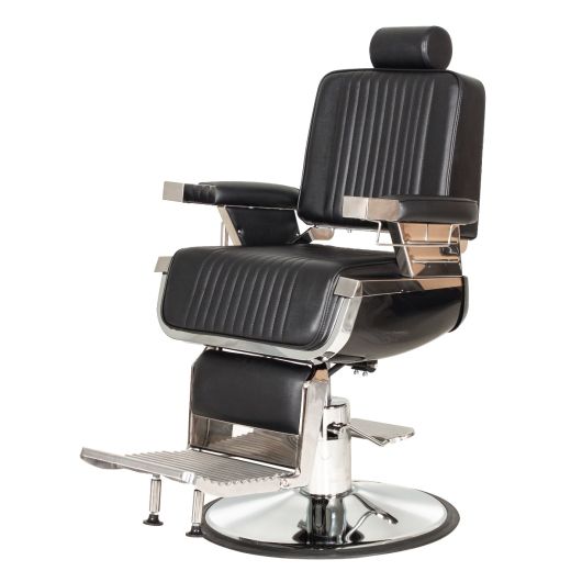 "TITAN BLACK" Classic Barber Chair with Black Frame