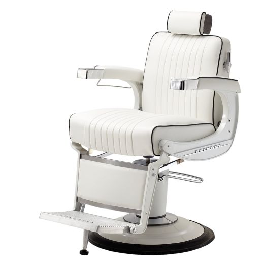 TAKARA BELMONT B-225 "ELITE WHITE" Barber Chair - TAKARA Barber Chairs, BELMONT Barber Chairs