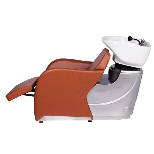 "ODESSA" Shampoo Backwash Unit in Chestnut - Chestnut Shampoo Backwash Unit, Chestnut Backwash Shampoo System, Chestnut Shampoo Bowl