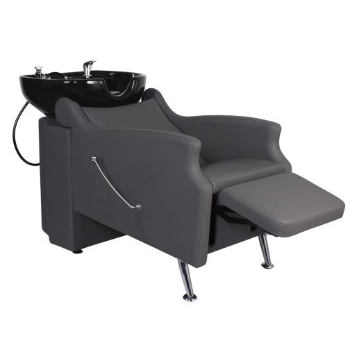 "MISSISSIPPI" Shampoo Backwash Unit in Grey, Grey Shampoo Bowl, Grey Shampoo Chair