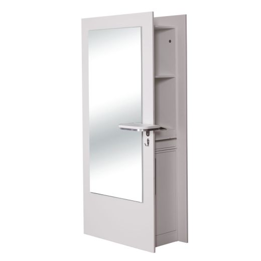 "BURANO" Double Sided Hair Styling Station in Matte White, Salon Station for Sale