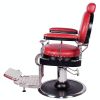 "ZENO" Antique Barbershop Chair in Cardinal Red 