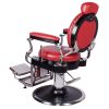 "ZENO" Antique Barbershop Chair in Cardinal Red 
