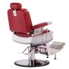 "CONSTANTINE" Barber Chair In Cardinal Red - Red Barber Chairs, Red Barbershop Chairs