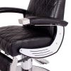 "BARON" Heavy Duty Barber Chair in Black Crocodile