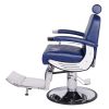 "BARON" Heavy Duty Barber Chair in Royal Blue, Blue Barber Chair, Blue Barbershop Chairs