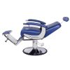 "BARON" Heavy Duty Barber Chair in Royal Blue, Blue Barber Chair, Blue Barbershop Chairs