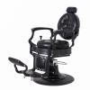 "THEODORE" Vintage Barber Chair, Matte Black Frame (A-902BLK)