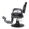 "THEODORE" Vintage Barber Chair, Matte Black Frame (A-902BLK)