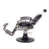 "THEODORE" Vintage Barber Chair, Brushed Gunmetal Frame (A-902MAT)