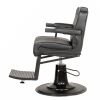 "OBSIDIAN" All Black Barbershop Chair, Barbershop Chair with Matte Black Parts