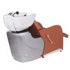 "ODESSA" Shampoo Backwash Unit in Chestnut - Chestnut Shampoo Backwash Unit, Chestnut Backwash Shampoo System, Chestnut Shampoo Bowl