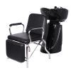 "PACIFIC" Shampoo Bowl & Chair Combo, Black Base, Compact shampoo bowl, Compact shampoo sink