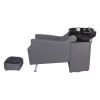 "ISLAND" Backwash Shampoo Unit in Grey, Grey Shampoo Bowl, Grey Shampoo Chair