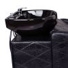 "GABRIELLE" Shampoo Backwash Unit in Black Crocodile (Custom Order)