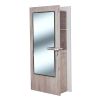 "BURANO" Double Sided Styling Station in Grey Oak, double sided salon mirror