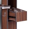 "BURANO" Single Sided Styling Station in Dark Walnut (1 Available, No Backorder)