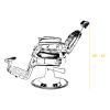 "ROMANOS" Vintage Barber Chair, Matte Black Frame (A-901BLK)