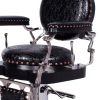 ZENO Antique Barbershop Chair in Patent Crocodile (Clearance)