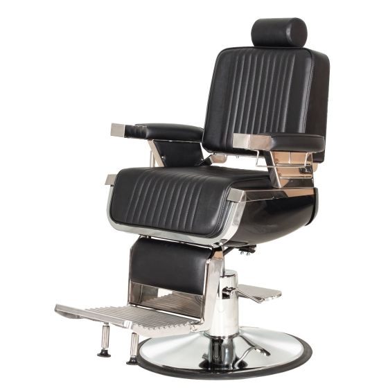 "TITAN BLACK" Classic Barber Chair with Black Frame