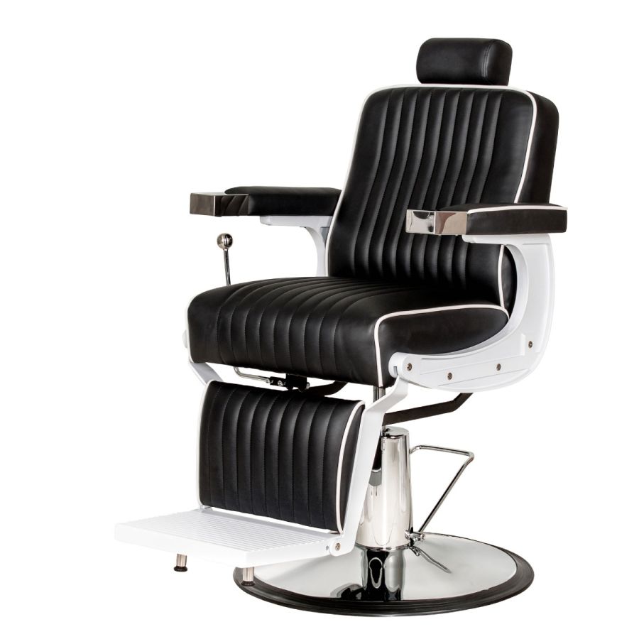 "KNIGHT" Barber Chair with White Arms