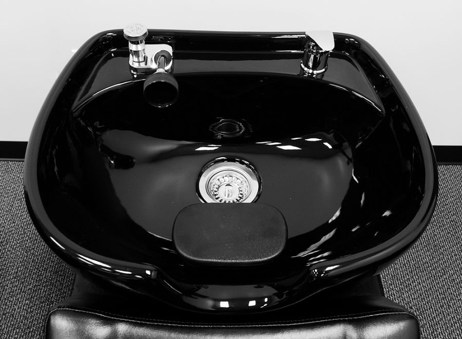 Stationary Salon Shampoo Bowl Only, with Molded Headrest Holder